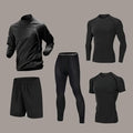 Conjunto Esportivo Masculino de Secagem Rápida – Manga Longa com Zíper