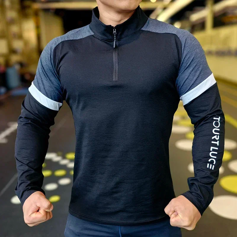 Camiseta Compressão SHEDAO Masculina com Zíper – Conforto Extremo para Alta Performance