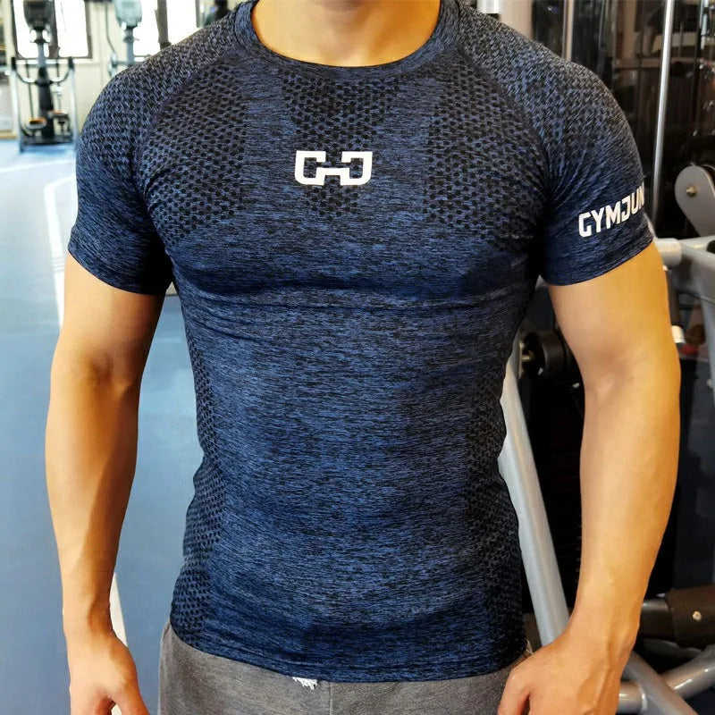 T-shirt Masculina Esportiva – Compressão, Musculação, Secagem Rápida