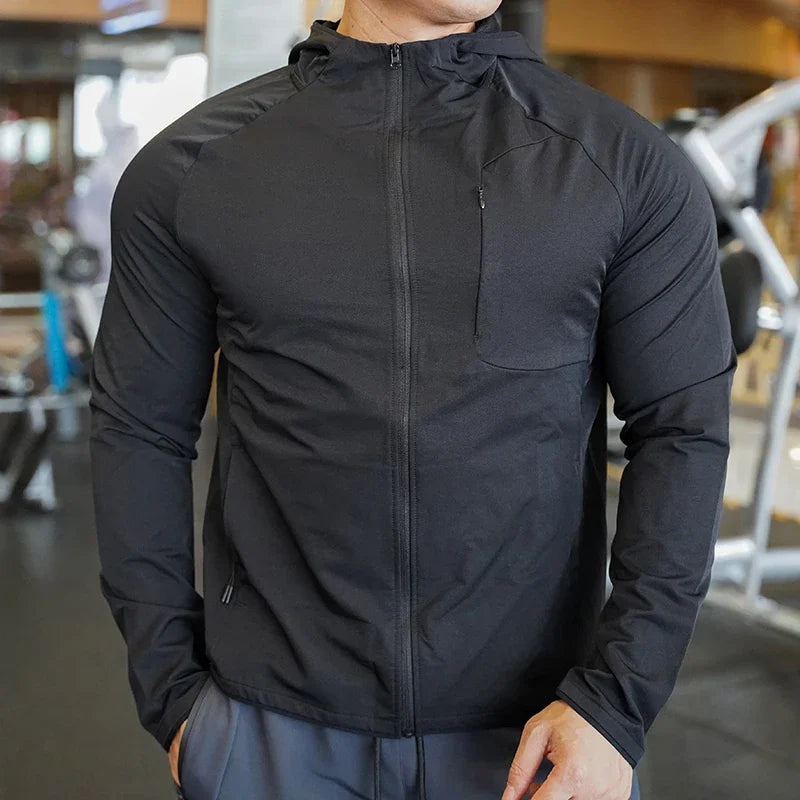 Jaqueta Esportiva Masculina SHEDAO com Capuz – Estilo, Desempenho e Proteção em Todos os Treinos