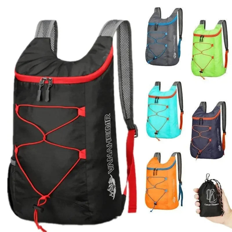 Mochila Dobrável Multifuncional para Atividades ao Ar Livre – Leve, Resistente e Impermeável