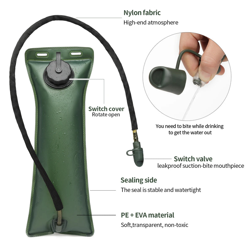 Mochila Tática de Hidratação Militar com Reservatório de 3L Antivazamento – Ideal para Corrida, Ciclismo e Trilhas
