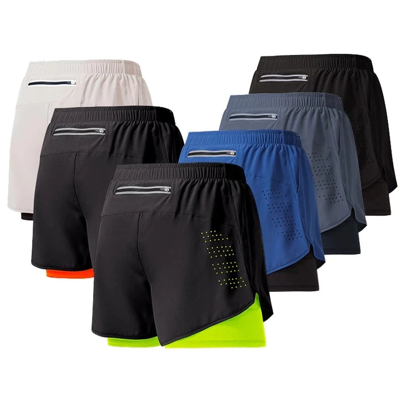 Short Masculino Esportivo com Camada Dupla – Secagem Rápida, Confortável e Ideal para Treino