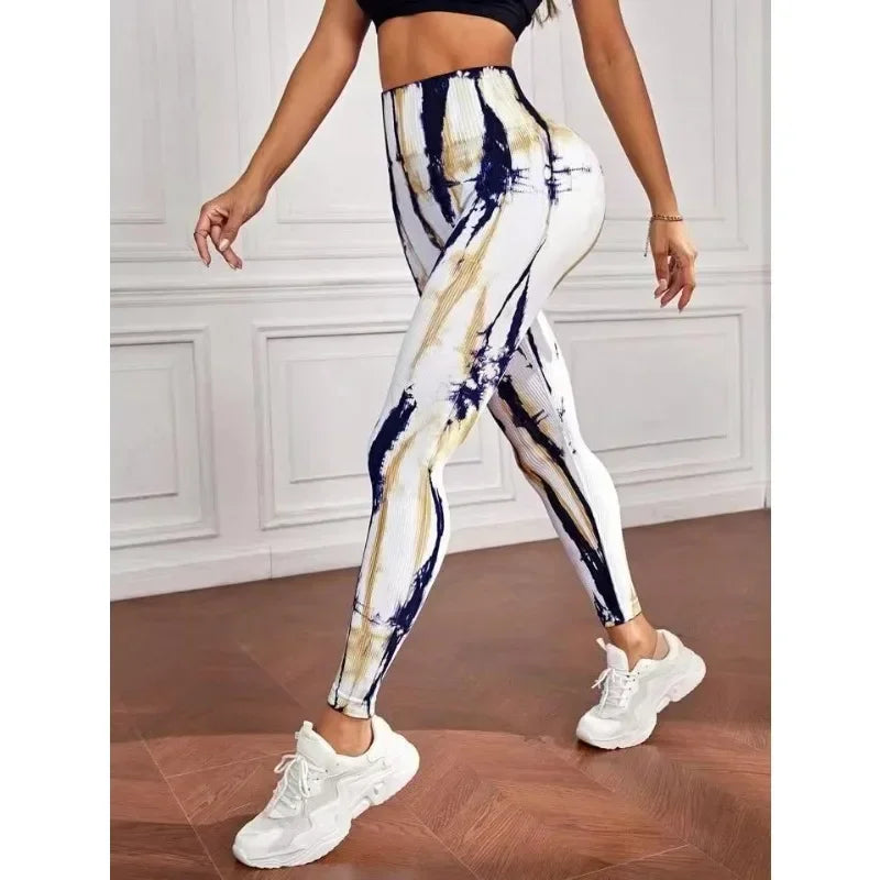 Legging Feminina Seamless Tie Dye com Efeito Levanta Bumbum – Alta Compressão e Estilo!