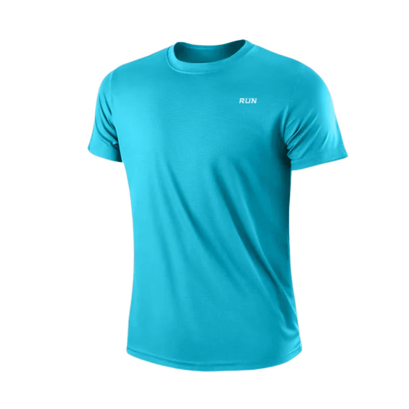 Camiseta Masculina de Manga Curta – Rápido Secagem, Anti-Suor, para Academia e Corrida