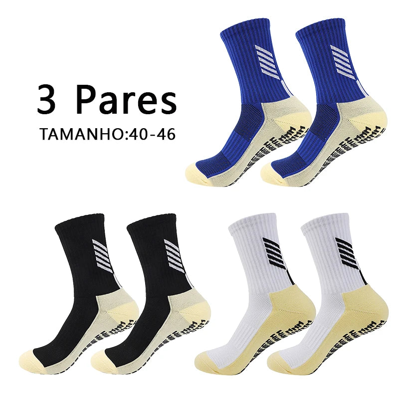 Meia Esportiva Antiderrapante Cano Médio – Ideal para Futebol, Corrida e Treinos