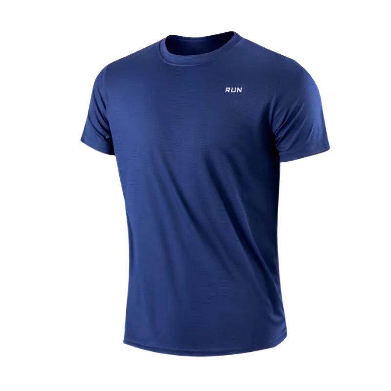 Camiseta Masculina de Manga Curta – Rápido Secagem, Anti-Suor, para Academia e Corrida