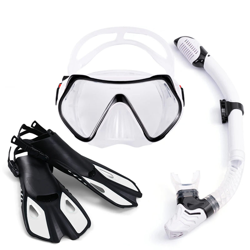 Kit de Mergulho — Nadadeiras, Máscara e Snorkel para Mergulho e Natação Adulto