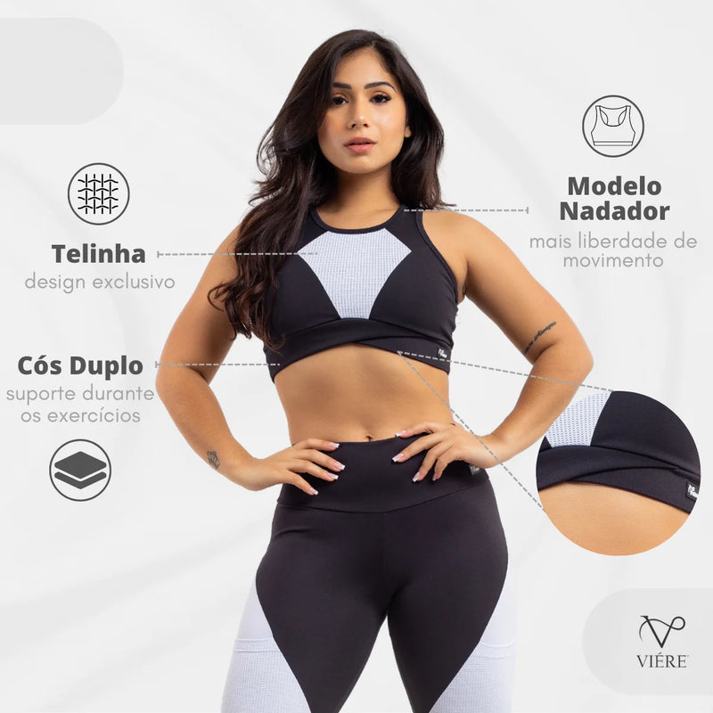 Conjunto Fitness VIÉRE – Legging e Top Sem Transparência para Treinos com Conforto e Estilo