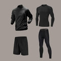 Conjunto Esportivo Masculino de Secagem Rápida – Manga Longa com Zíper