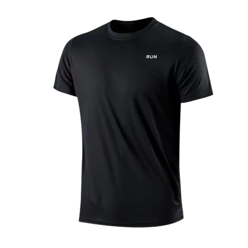 Camiseta Masculina de Manga Curta – Rápido Secagem, Anti-Suor, para Academia e Corrida