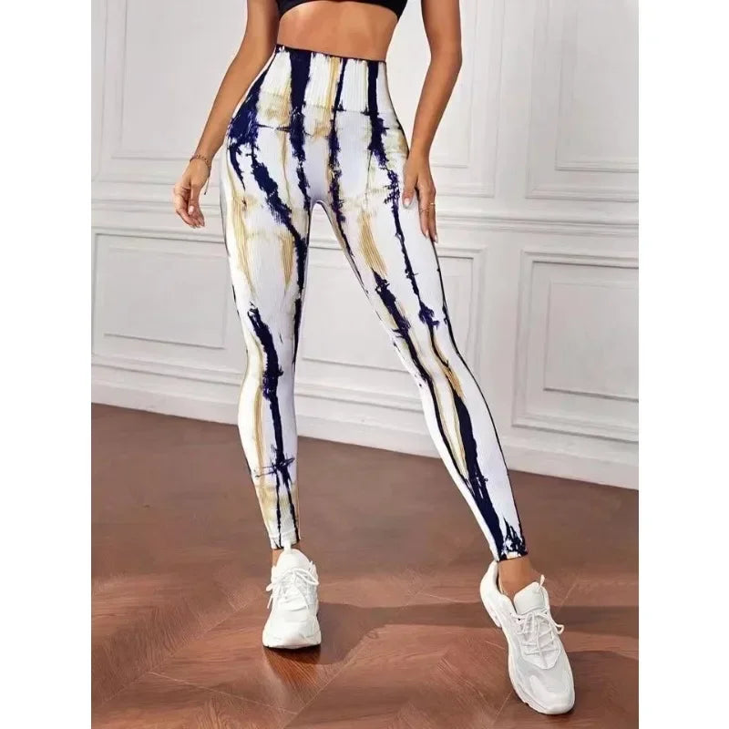 Legging Feminina Seamless Tie Dye com Efeito Levanta Bumbum – Alta Compressão e Estilo!