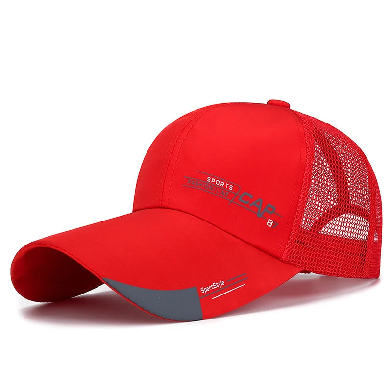 Boné de Sol Masculino e Feminino – Caps de Baseball com Aba Estendida, Estilo Simples, Tela de Algodão, Proteção Solar