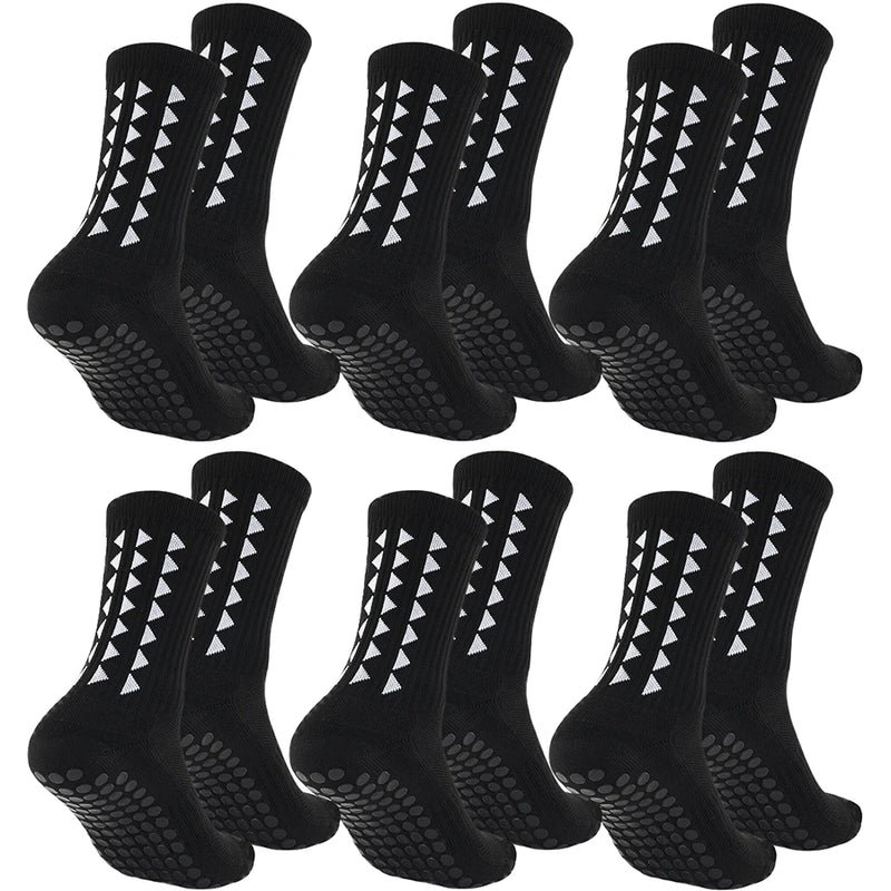 Kit com 6 Pares de Meias Esportivas Antiderrapantes – Unissex