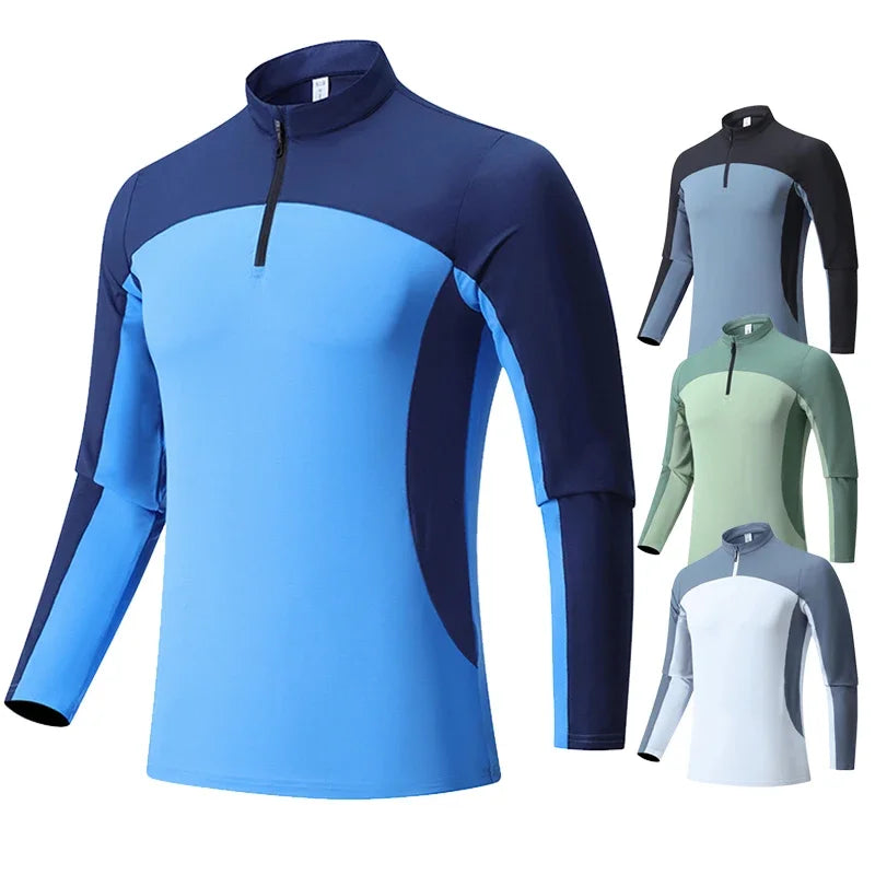 Camiseta Masculina de Manga Longa para Esportes ao Ar Livre – Secagem Rápida e Conforto em Alta Performance