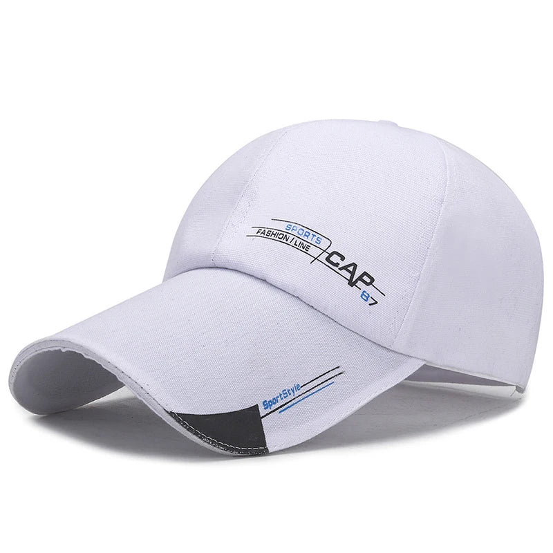 Boné de Sol Masculino e Feminino – Caps de Baseball com Aba Estendida, Estilo Simples, Tela de Algodão, Proteção Solar