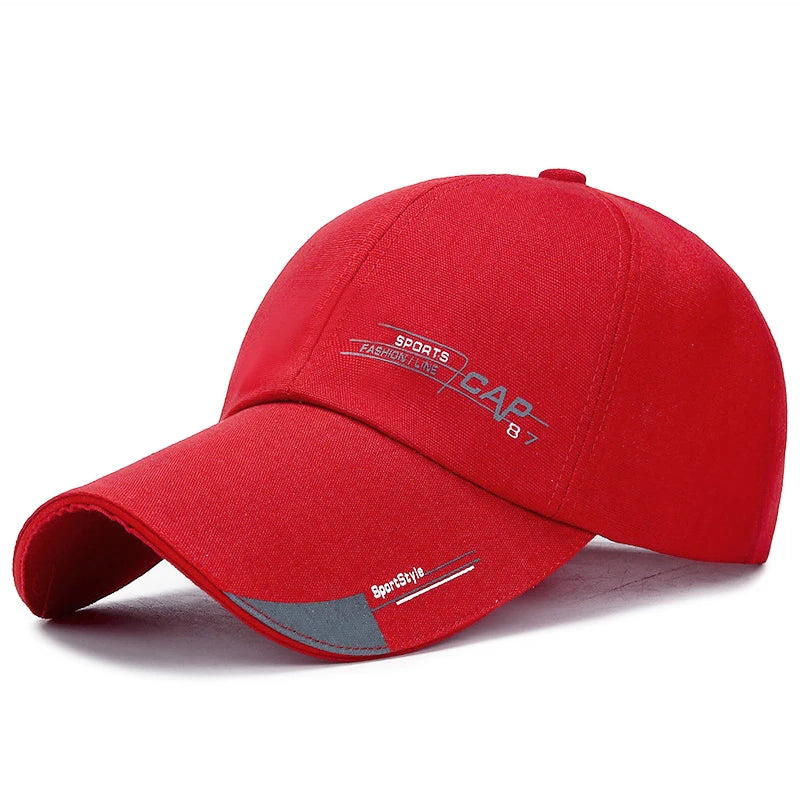 Boné de Sol Masculino e Feminino – Caps de Baseball com Aba Estendida, Estilo Simples, Tela de Algodão, Proteção Solar