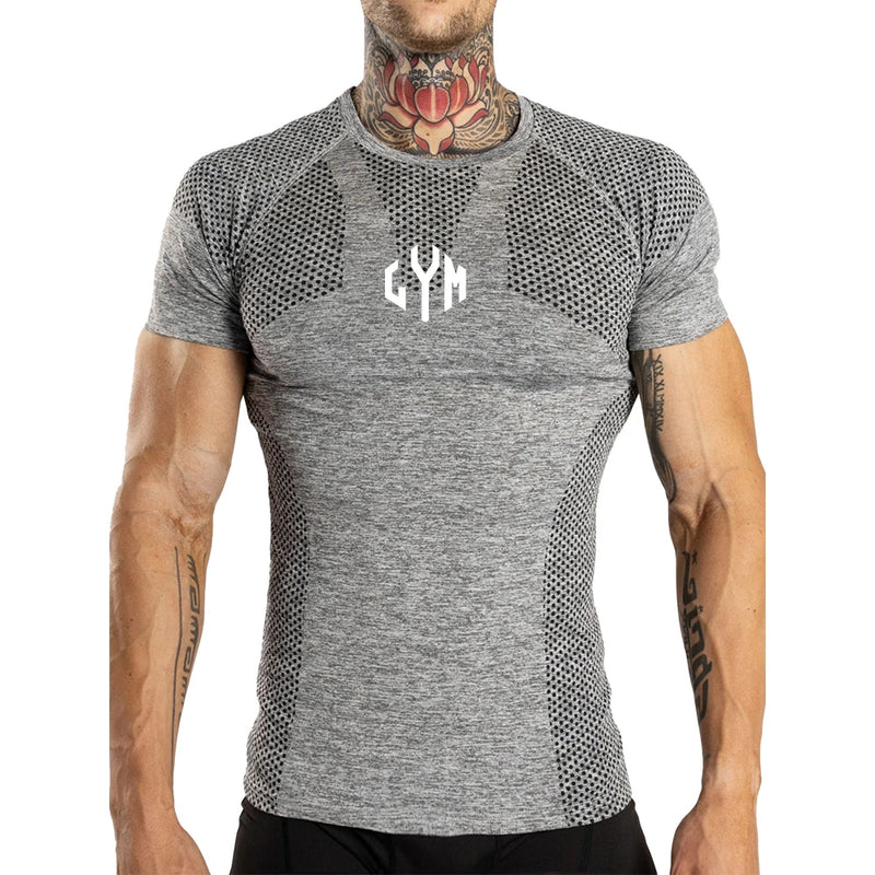 T-shirt Masculina Esportiva – Compressão, Musculação, Secagem Rápida