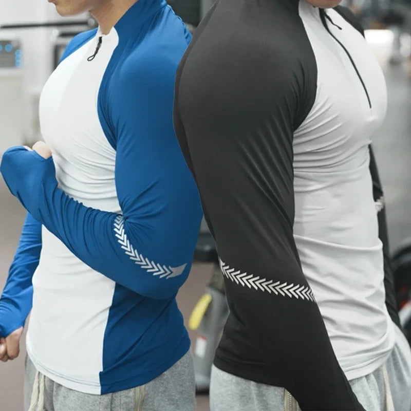 Camiseta Masculina de Manga Longa para Esportes ao Ar Livre – Secagem Rápida e Conforto em Alta Performance