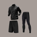 Conjunto Esportivo Masculino de Secagem Rápida – Manga Longa com Zíper