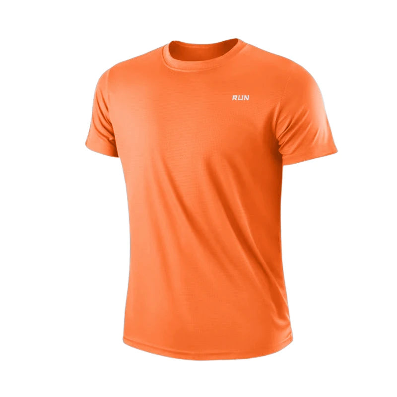 Camiseta Masculina de Manga Curta – Rápido Secagem, Anti-Suor, para Academia e Corrida