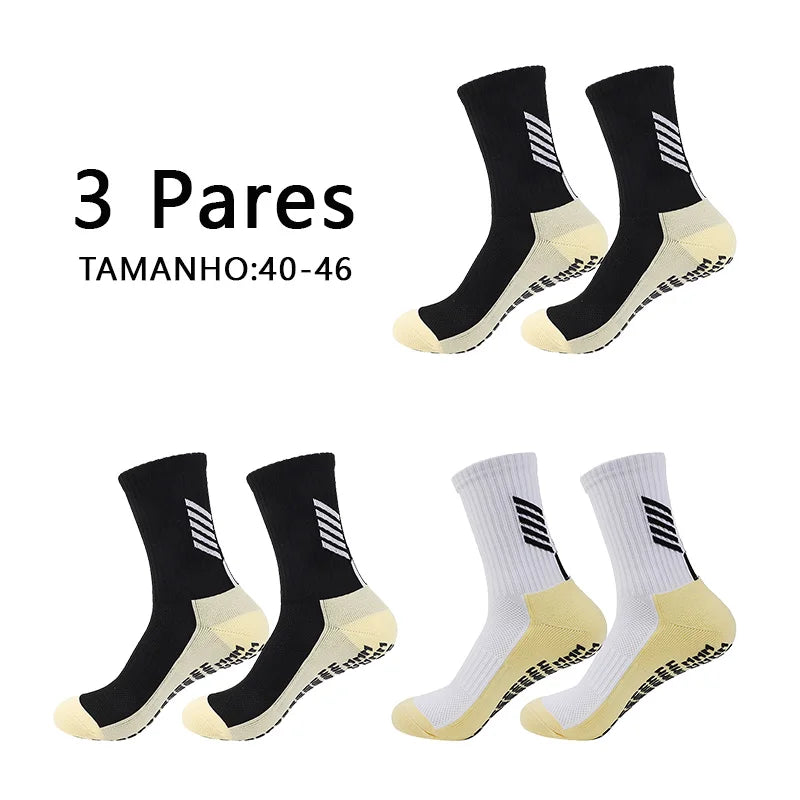 Meia Esportiva Antiderrapante Cano Médio – Ideal para Futebol, Corrida e Treinos