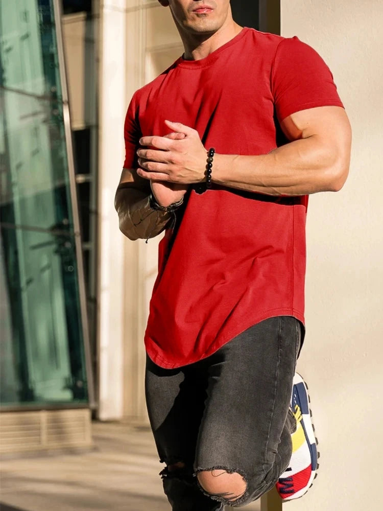 Camiseta Masculina Muscle Fitness – Algodão de Alta Qualidade para Treinos e Atividades Esportivas