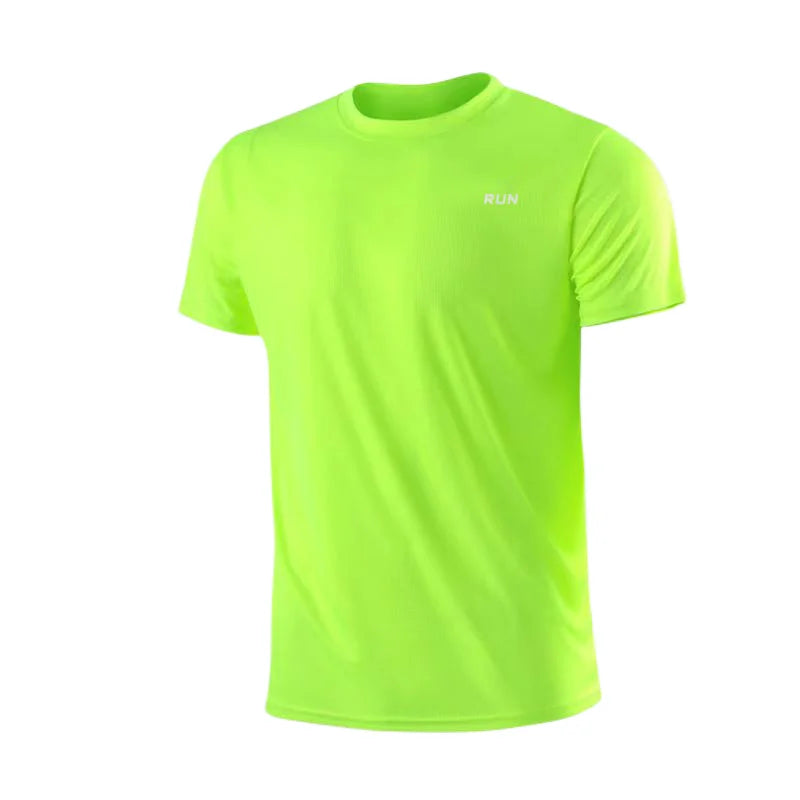 Camiseta Masculina de Manga Curta – Rápido Secagem, Anti-Suor, para Academia e Corrida