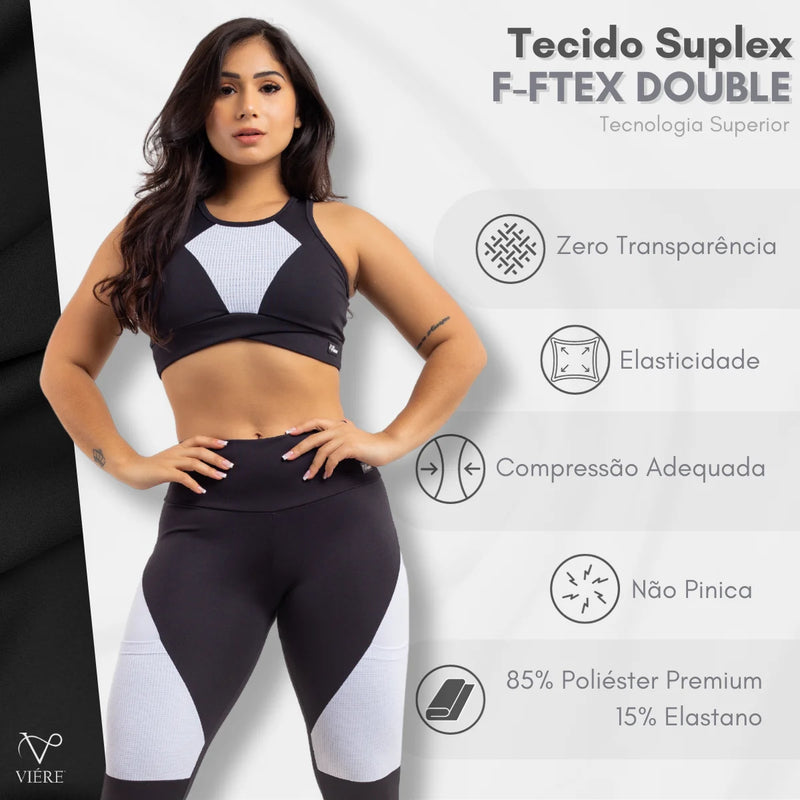 Conjunto Fitness VIÉRE – Legging e Top Sem Transparência para Treinos com Conforto e Estilo