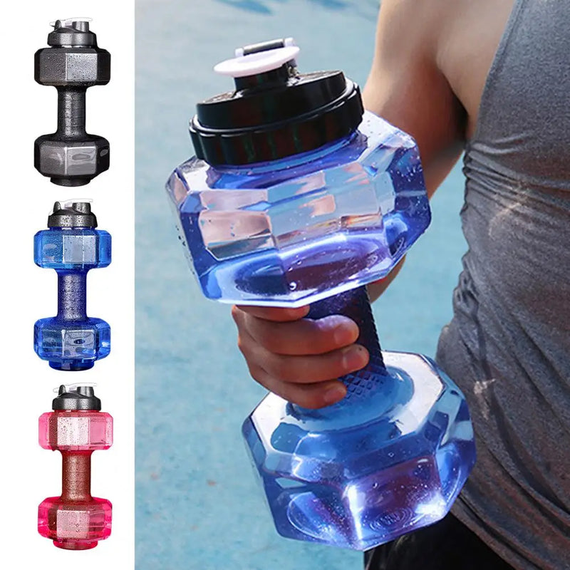 Garrafa Dumbbell Multifuncional – Hidratação e Treino em um Só Produto