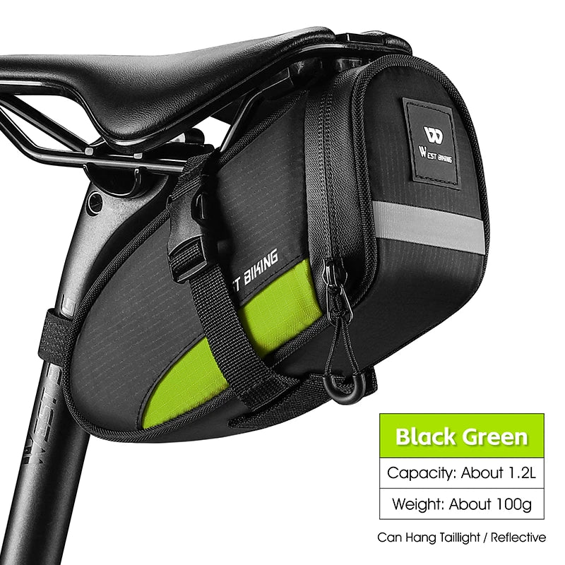 Bolsa de Selim WEST BIKING 1.2L – Leve, Resistente e Pronta para Qualquer Rolê
