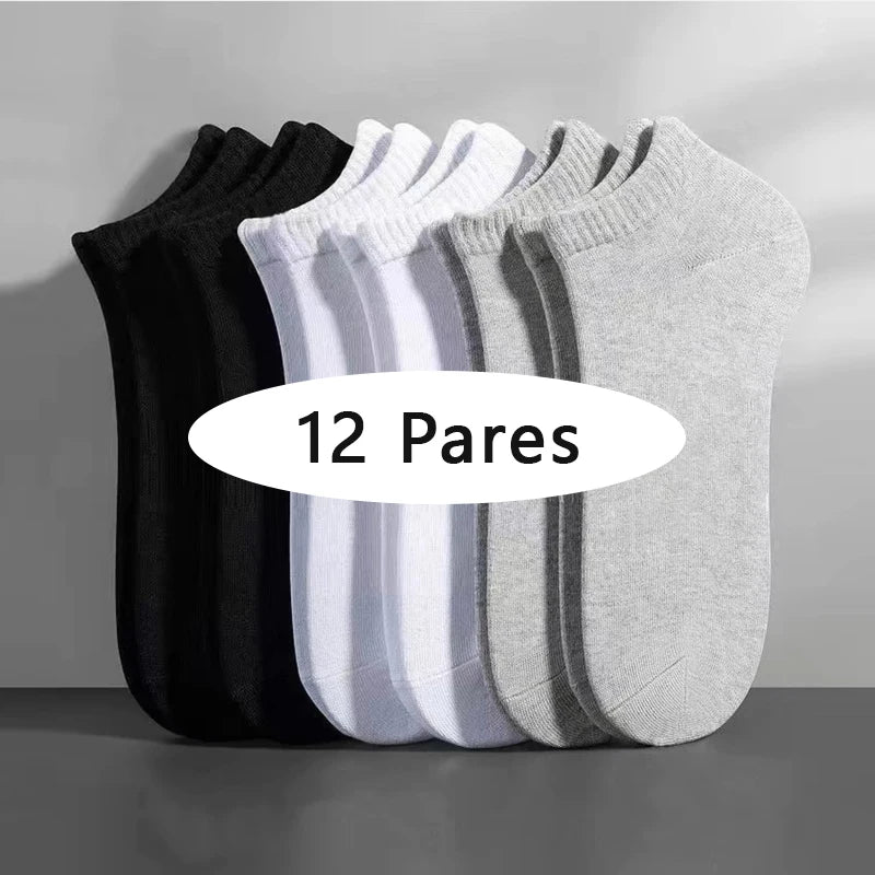 Kit com 12 Pares de Meias Curtas Masculinas – Conforto, Leveza e Estilo no Dia a Dia