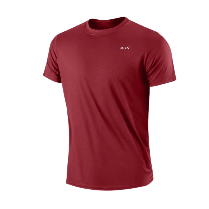 Camiseta Masculina de Manga Curta – Rápido Secagem, Anti-Suor, para Academia e Corrida