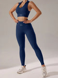 Conjunto Feminino Fitness Seamless 2 Peças – Top com Costas Estilo Nadador e Legging Levanta Bumbum