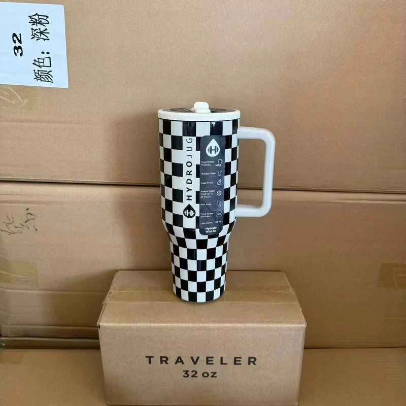 Copo Térmico HydroJug 32OZ/40OZ – Insulado a Vácuo em Aço Inox, Com Tampa e Canudo para Viagem