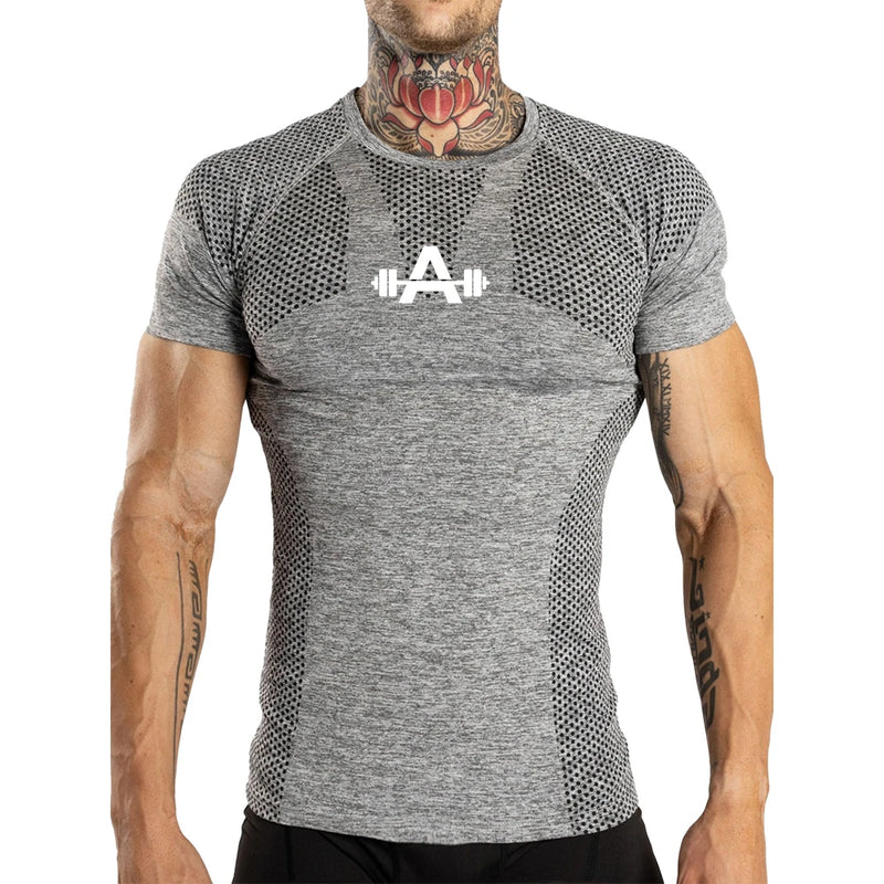 T-shirt Masculina Esportiva – Compressão, Musculação, Secagem Rápida