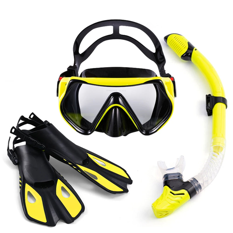 Kit de Mergulho — Nadadeiras, Máscara e Snorkel para Mergulho e Natação Adulto
