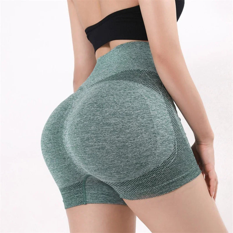 Shorts Feminino de Yoga com Cintura Alta – Levanta Bumbum, Controle de Barriga, Ideal para Academia, Corrida e Esportes Casuais