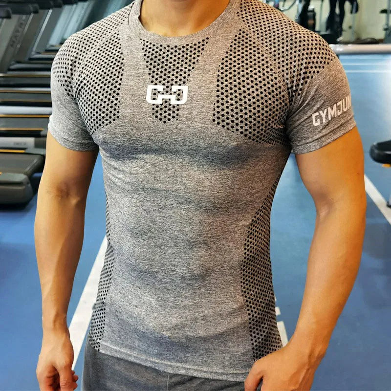T-shirt Masculina Esportiva – Compressão, Musculação, Secagem Rápida