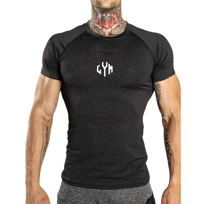 T-shirt Masculina Esportiva – Compressão, Musculação, Secagem Rápida
