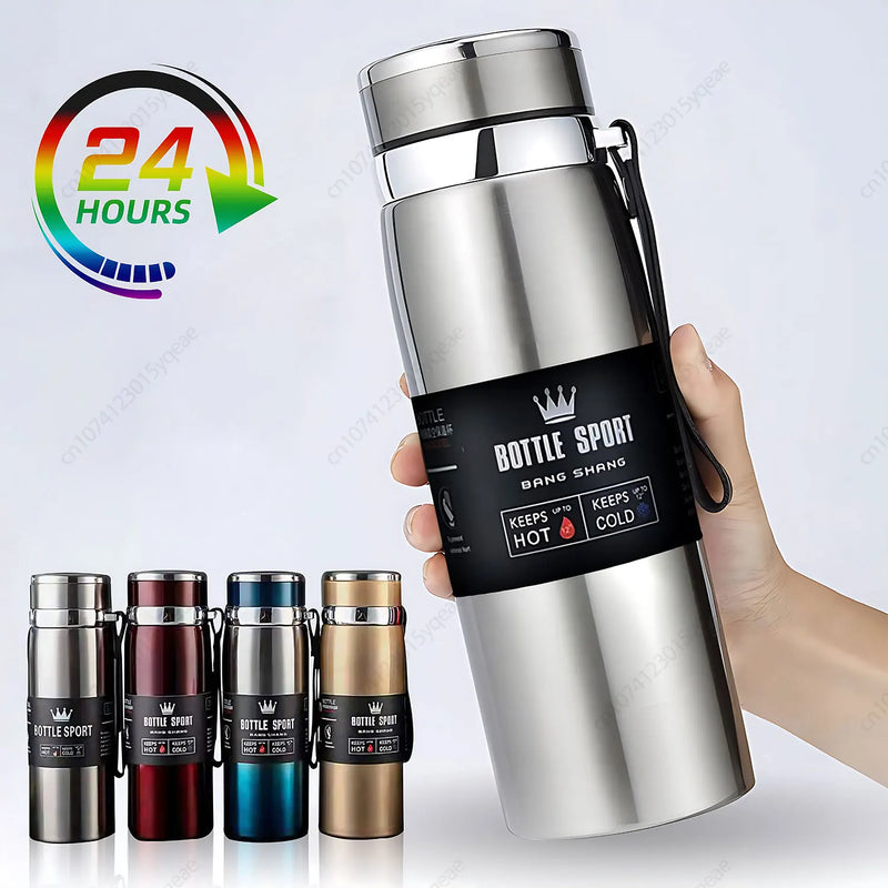Garrafa Térmica 1000ml Inox – Isolamento a Vácuo para Café, Chá ou Água