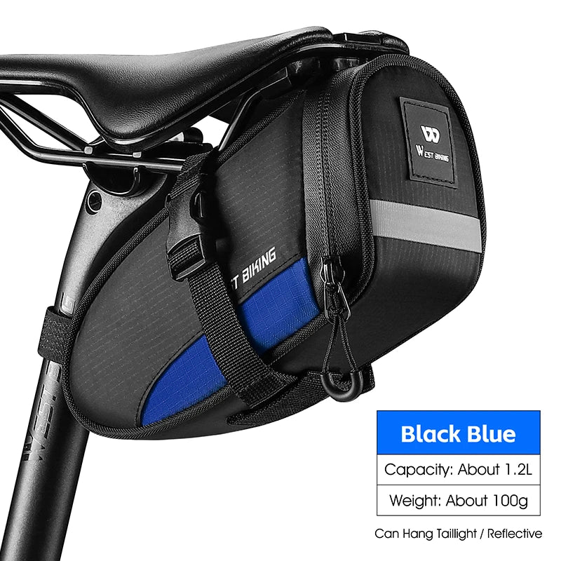 Bolsa de Selim WEST BIKING 1.2L – Leve, Resistente e Pronta para Qualquer Rolê