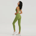 Conjunto de Yoga Seamless Feminino – Top com Sutiã Semi-Fixo e Legging com Bolso, Conforto e Estilo para Seus Treinos