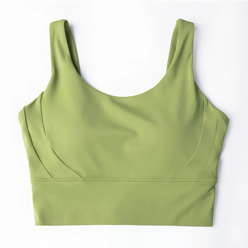 Conjunto de Yoga Seamless Feminino – Top com Sutiã Semi-Fixo e Legging com Bolso, Conforto e Estilo para Seus Treinos