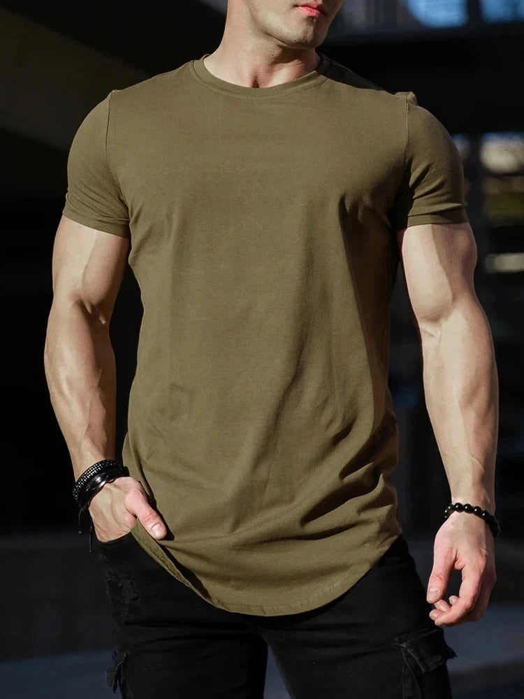 Camiseta Masculina Muscle Fitness – Algodão de Alta Qualidade para Treinos e Atividades Esportivas