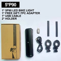 Farol de Bike Fivemi 5LEDs – Iluminação Extrema com 6000LM e Bateria de Longa Duração