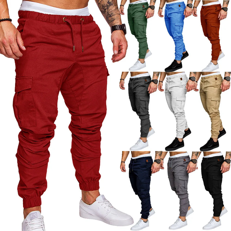 Calças Jogger Masculinas Casuais  | Streetwear com Bolsos Múltiplos