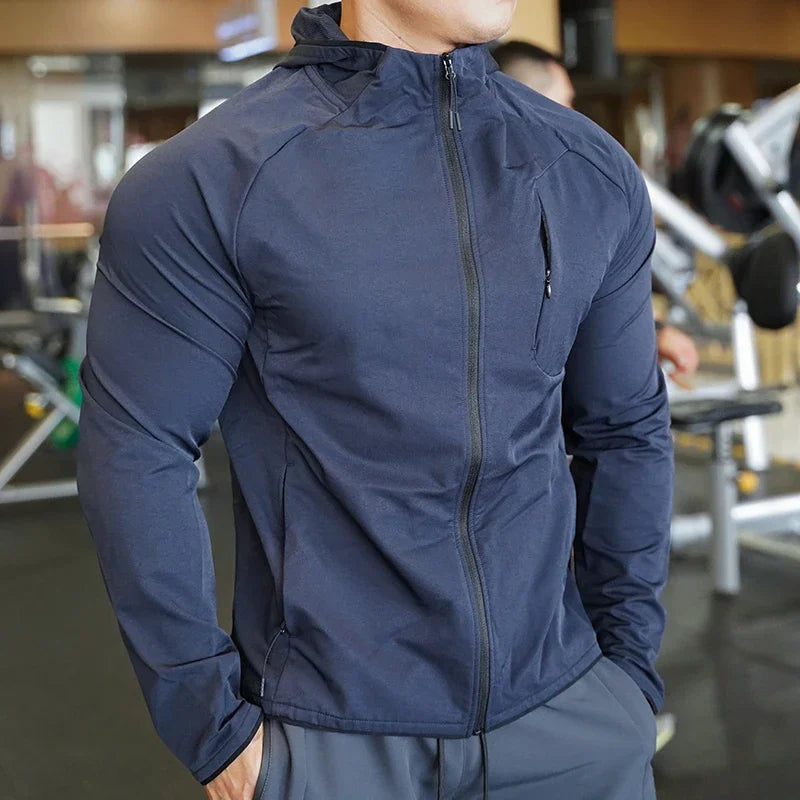Jaqueta Esportiva Masculina SHEDAO com Capuz – Estilo, Desempenho e Proteção em Todos os Treinos