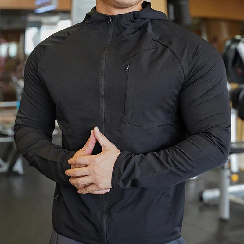 Jaqueta Esportiva Masculina SHEDAO com Capuz – Estilo, Desempenho e Proteção em Todos os Treinos