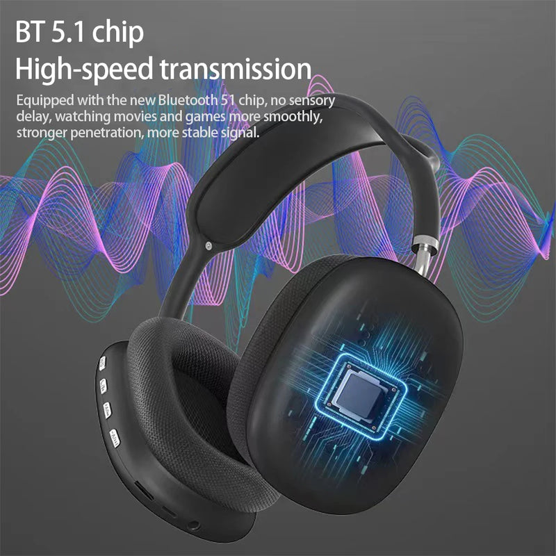 Fone de Ouvido Bluetooth P9 – Som Potente, Estilo Moderno e Liberdade Sem Fios!